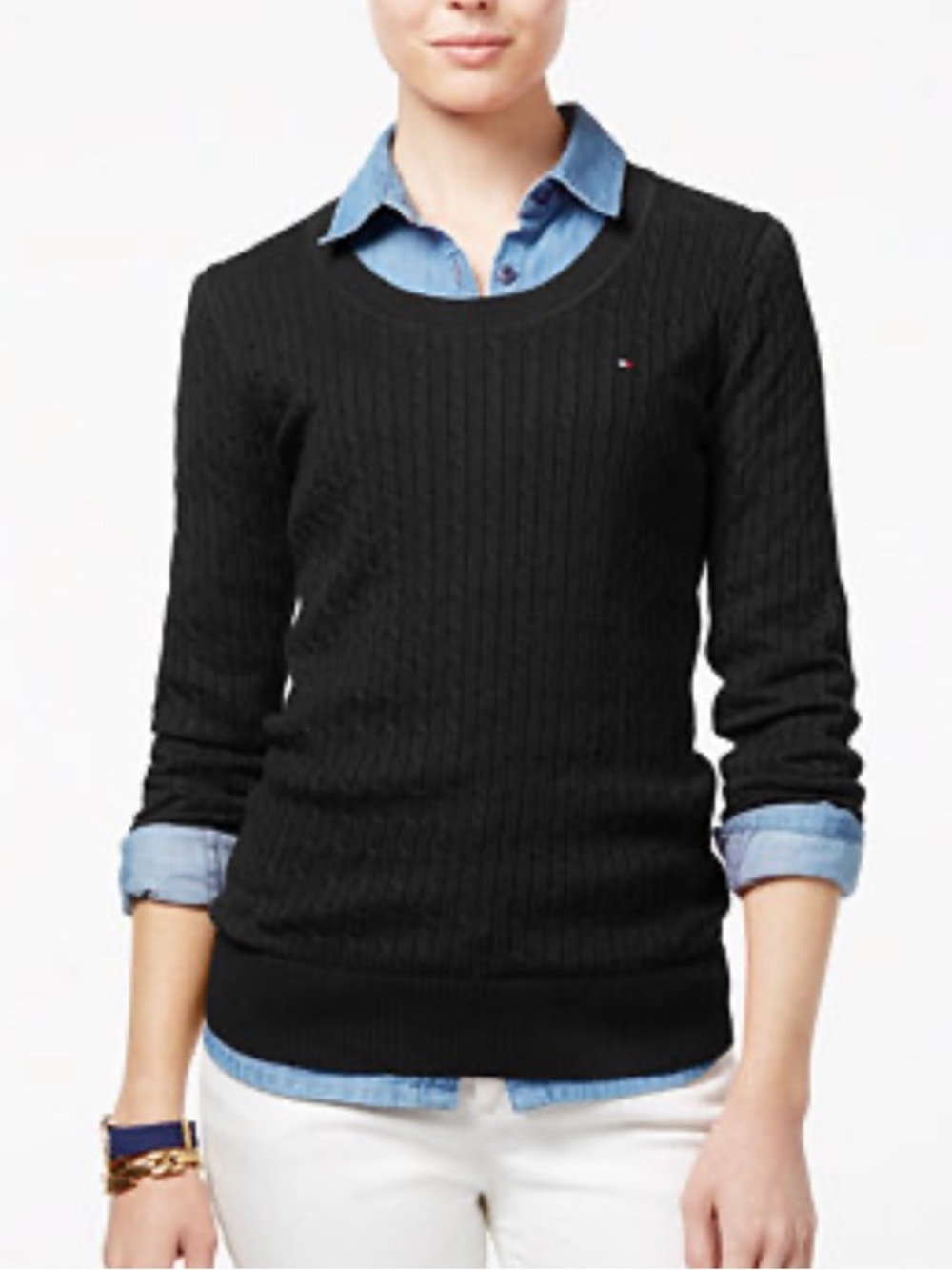 Tommy Hilfiger Blue Cable Knit Sweater